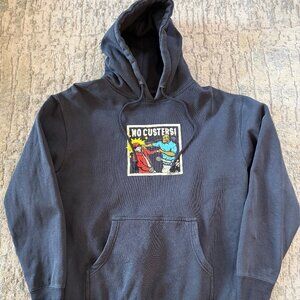 Channel 5 “No Custers!” Hoodie Adult Andrew Callaghan Graphic Sweatshirt See pic